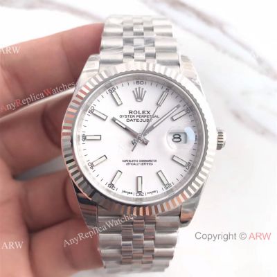 (EW) Swiss ETA3235 Rolex Datejust II SS White Face Replica Watch DJII 41mm